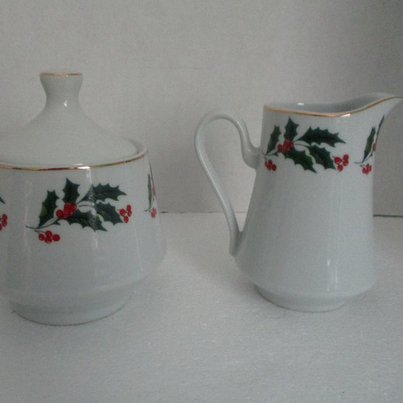Porcelain Sugar & Creamer Christmas Set - Picture 2 of 14